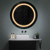 Specchio LED Rotondo | Controllo tramite interruttore a muro | Luce bianca calda - Reyze Serie Salono Modello 1